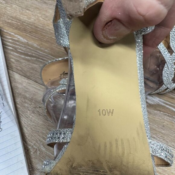 Badgley Mischka American Glamour Xabrina Jeweled Open Toe Pumps Women's … - Picture 5 of 7